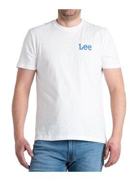 Lee Lee T-shirt MEDIUM WOBBLY TEE Bianco Regular Fit