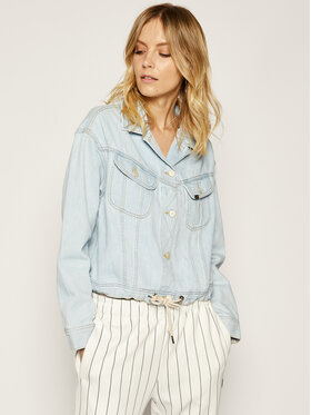 Lee Lee Kurtka jeansowa Rider Drawstring L54LGGQB 112112791 Błękitny Relaxed Fit