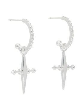 Luv AJ Luv AJ Обици Mini Cross Hoops MCH-SS Сребрист