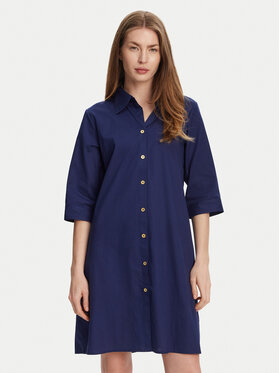 Selmark Selmark Rochie tip cămașă BM033 Bleumarin Relaxed Fit