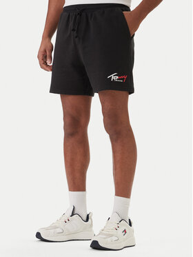 Tommy Jeans Tommy Jeans Pantaloni scurți sport Signature DM0DM23017 Negru Regular Fit