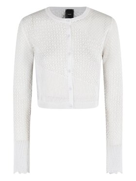 PINKO PINKO Kardigan Baitou cardigan punzonato Biały Cropped Fit