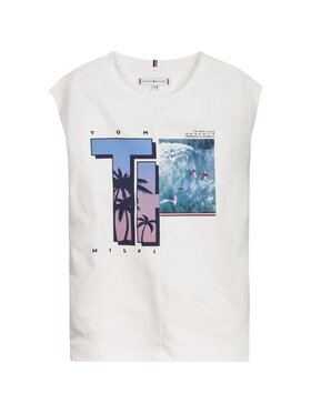 Tommy Hilfiger Tommy Hilfiger T-Shirt KG0KG06506 YBR Biały Classic Fit