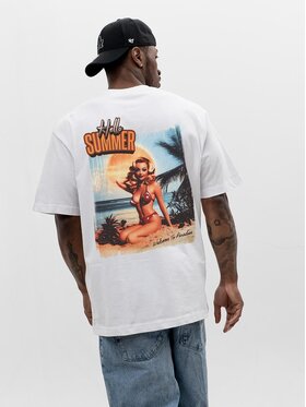MyStars MyStars T-Shirt Szeroka luźna na wakacje urlop plażę 128164 Biały Oversize