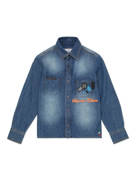PHILIPP PLEIN PHILIPP PLEIN Koszula jeansowa 28131 Błękitny Basic Fit
