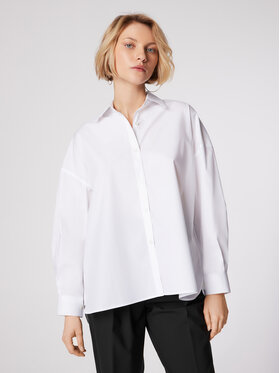 Simple Simple Риза KOD021 Бял Oversize