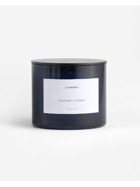 La Mania La Mania Świeca Leather&Amber Niebieski