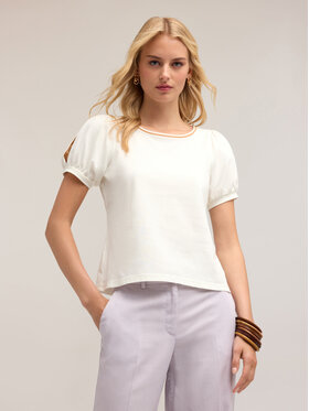 Motivi Motivi T-Shirt G310W003351N002 Biały Regular Fit
