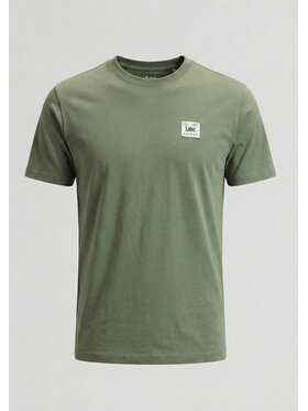 Lee Lee T-Shirt WOVEN LABEL TEE Zielony Regular Fit