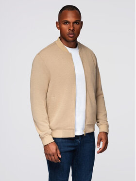 Ombre Ombre Kurtka bomber OM-JANP-0159 Beżowy Regular Fit