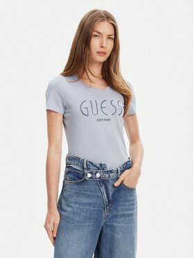 Guess Guess T-Shirt W5YI05 J1314 Modrá Regular Fit