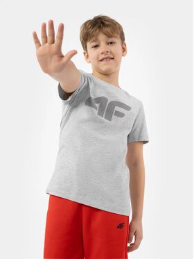 4F 4F Tričko 4FJMM00TTSHM641-27M Sivá Regular Fit