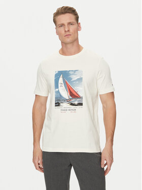 Tommy Hilfiger Tommy Hilfiger Tricou Color Photo Print MW0MW38615 Bej Regular Fit