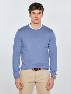 BIG STAR BIG STAR Sweter SIMONER_402_160 Niebieski Basic Fit