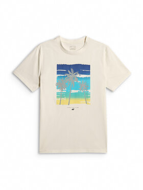 4F 4F T-Shirt CATCH THE WAVE Bílá Regular Fit