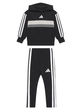 adidas adidas Set majica dugih rukava i leggins Seasonal Essentials Tiberio 3-Stripes JI6218 Crna Slim Fit