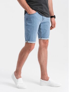 Ombre Ombre Szorty jeansowe OM-SRDS-0134 Niebieski Regular Fit