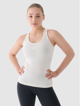 4F 4F Top 4FWAW24TFSLF411-12S Biały Slim Fit