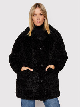 Trussardi Trussardi Cappotto in shearling 56S00695 Nero Relaxed Fit
