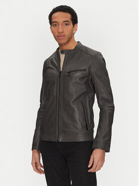 Mustang Mustang Lederjacke 310-24-055 Grau Regular Fit