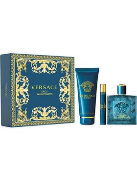 Versace Versace Versace Eros zestaw woda toaletowa spray 100ml + woda toaletowa spray 10ml + żel pod prysznic 150ml Perfumy