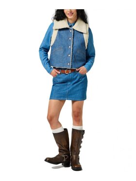 Wrangler Wrangler Kamizelka SHERPA VEST 112356501 Niebieski Regular Fit