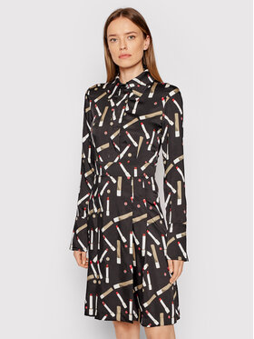 Victoria Victoria Beckham Victoria Victoria Beckham Φόρεμα πουκάμισο Printed Poly Twill 2321WDR002989A Μαύρο Regular Fit
