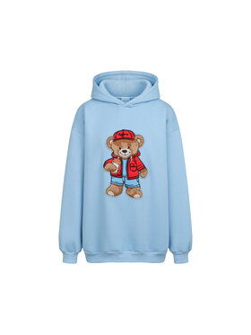 Bejbi Story Bejbi Story Bluza Bluza oversize Rodney Teddy dla mamy i taty z kapturem Błękitny Oversize