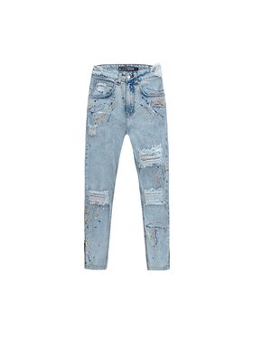 MissDenim MissDenim Spodnie damskie Zip Leg Niebieski Skinny Fit