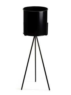 MIAhome MIAhome Kwietnik metalowy z osłonką 65 cm Czarny