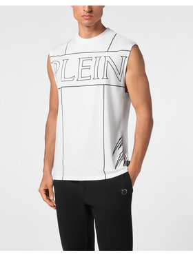 Plein Sport Plein Sport Tank top 19547 Biały Regular Fit
