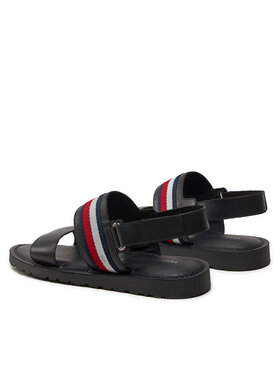 Tommy Hilfiger Sandali Core Hilfiger Lth Strappy Sandal FM0FM05009 Črna