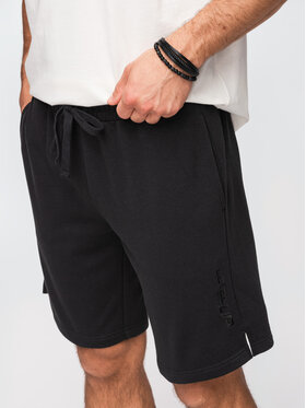 Ombre Ombre Szorty materiałowe OM-SRSK-0196 Czarny Regular Fit