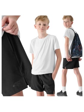4F 4F Komplet t-shirt i szorty sportowe 4FJWAW25TAPSM085-20S Czarny Regular Fit