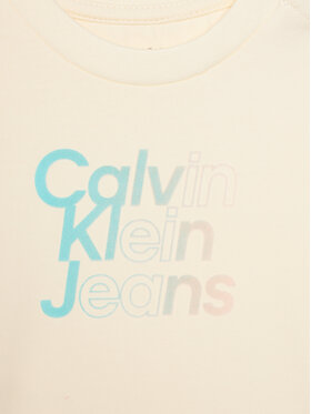 Calvin Klein Jeans Set Majica I Hlače Gradient Logo IN0IN00175 Bijela Regular Fit