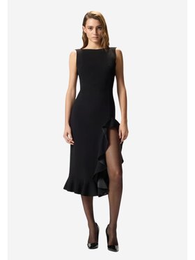 PINKO PINKO Φόρεμα βραδινό Flipper abito double armoure Μαύρο Slim Fit
