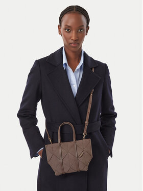Calvin Klein Calvin Klein Borsetta Woven Sueded Mini Tote Crossbody LV04F3696G Marrone