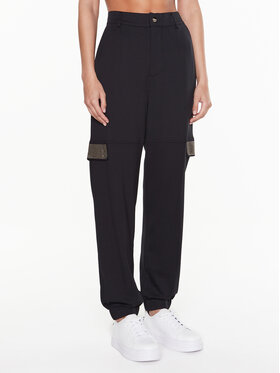 Liu Jo Sport Liu Jo Sport Pantaloni din material TA3156 J5942 Negru Regular Fit