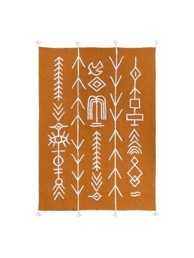 MIAhome MIAhome Narzuta na łóżko musztardowa Azteca 130x180 cm Pomarańczowy