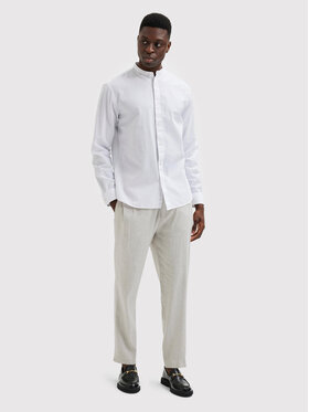 Selected Homme Srajca New Linen 16079054 Bela Regular Fit