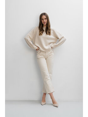 Fobya Fobya Sweter F2100 Beżowy Basic Fit
