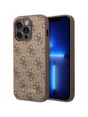 Guess Guess Etui na telefon 4G Saffiano Brązowy