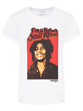 Wrangler T-shirt BOB MARLEY Soul Rebel W711EE989 112141519 Bijela Regular Fit