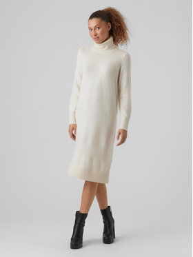 Vero Moda Vero Moda Úpletové šaty Newwind 10273089 Écru Relaxed Fit