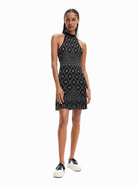 Desigual Desigual Strickkleid El Havre 23SWVF10 Schwarz Regular Fit