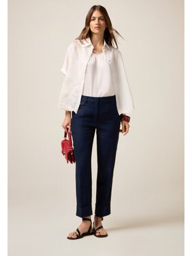 Oltre Oltre Pantaloni di tessuto P016R008440N034 Blu Regular Fit