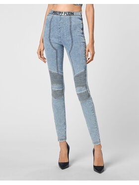 PHILIPP PLEIN PHILIPP PLEIN Legginsy 3263 Niebieski Slim Leg