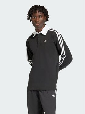 adidas adidas Polo 3-Stripes Rugby Longsleeve Polo KE3576 Μαύρο Regular Fit