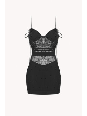 Epuzer Epuzer Abito da sera Embellished wool Nero Standard Fit