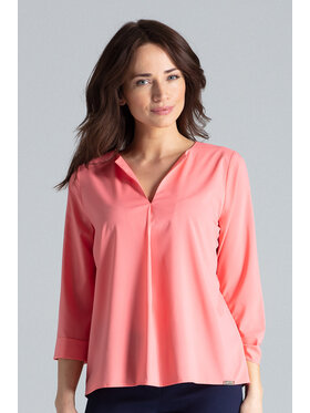 Lenitif Lenitif Bluzka L035 Różowy Regular Fit